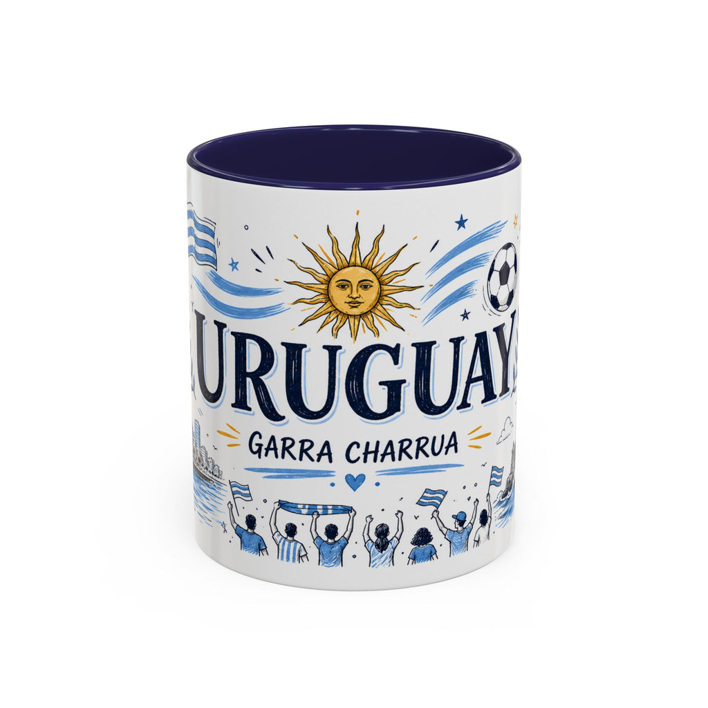 Uruguay Soccer Coffee Mug | World Cup Fan Gift | Accent Color Ceramic 11oz 15oz Match Day Cup