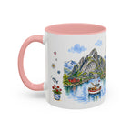 Reine Illustrated Travel Mug | Norway Souvenir Accent Coffee Mug | 11oz 15oz Ceramic Cup