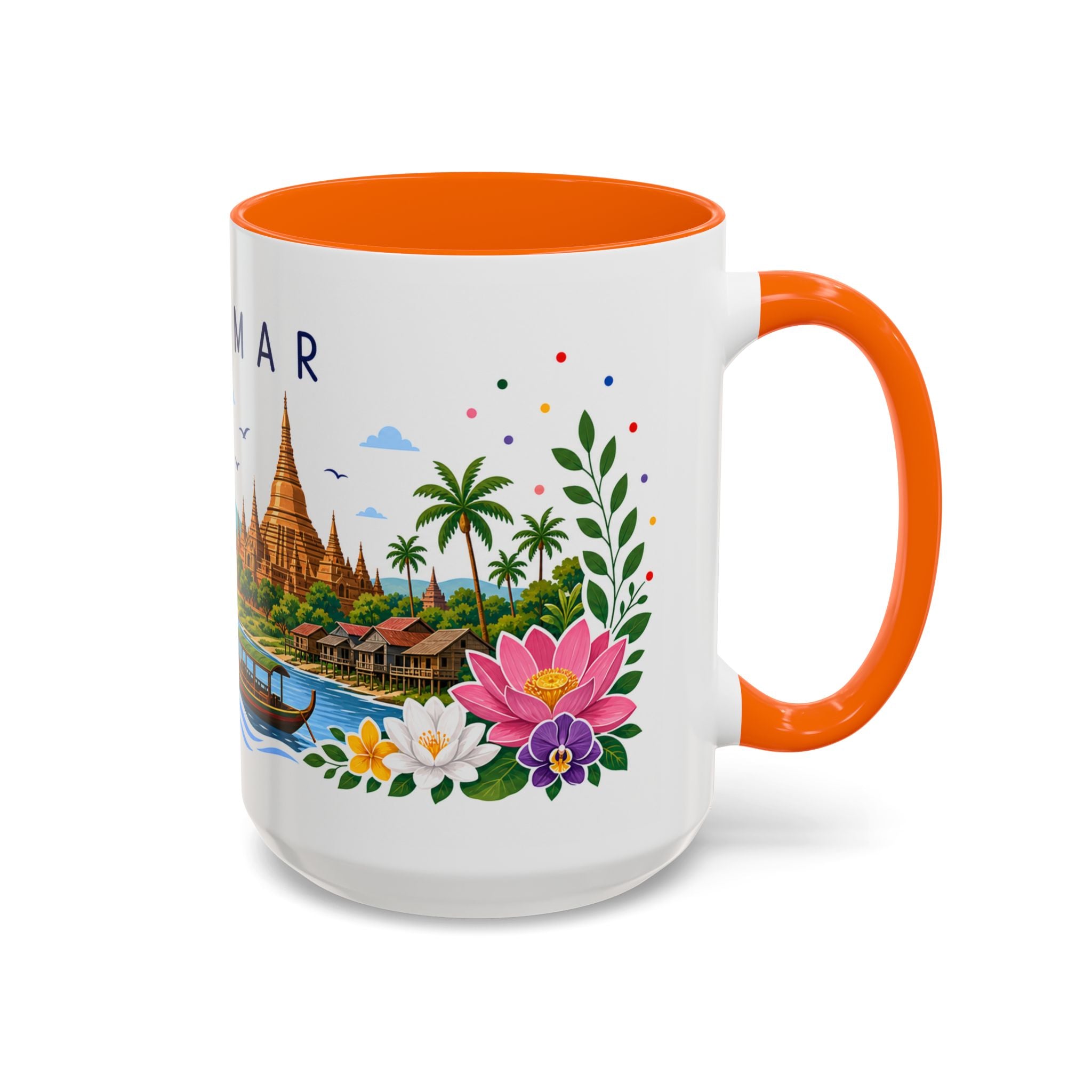 Myanmar Coffee Mug | Travel Souvenir Accent Mug | Place Gift Ceramic Cup 11oz 15oz