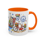 Amsterdam Travel Mug | European City Souvenir Accent Coffee Mug | 11oz 15oz Ceramic Cup
