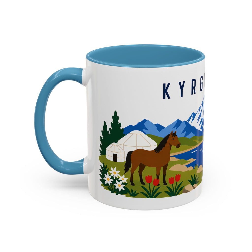 Kyrgyzstan Coffee Mug | Travel Souvenir Accent Mug | Country Gift Ceramic Cup 11oz 15oz
