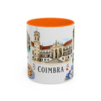 Coimbra Illustrated Travel Mug | City Souvenir Accent Coffee Mug | 11oz 15oz Ceramic Cup