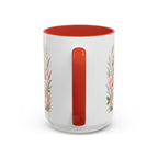 North Dakota State Map Mug | Prairie Rose Botanical Accent Coffee Cup