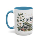 Mississippi State Map Mug | Moving Away, Homesick Gift | Botanical Accent Coffee Cup