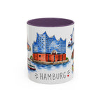 Hamburg Illustrated Travel Mug | City Souvenir Accent Coffee Mug | 11oz 15oz Ceramic Cup