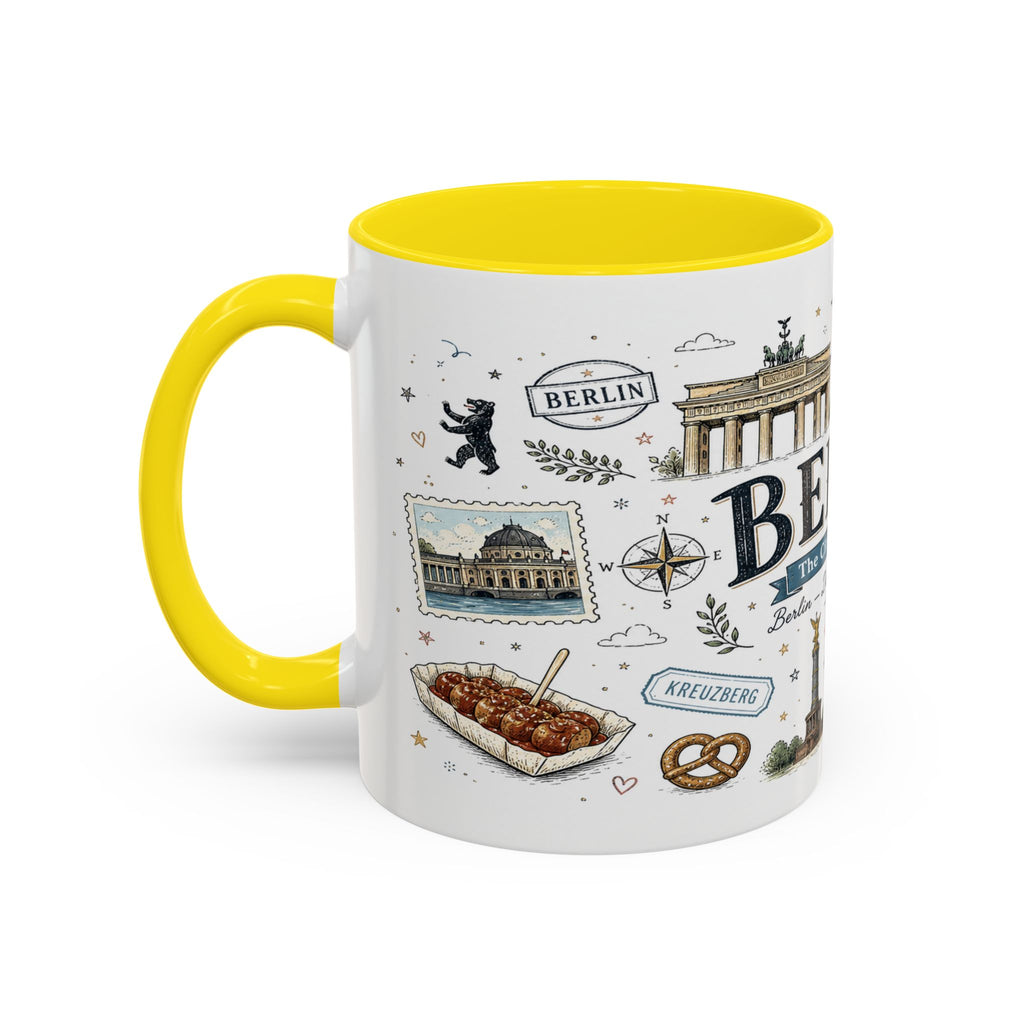 Berlin Coffee Mug | Germany Souvenir Travel Gift | Accent Color Ceramic 11oz 15oz