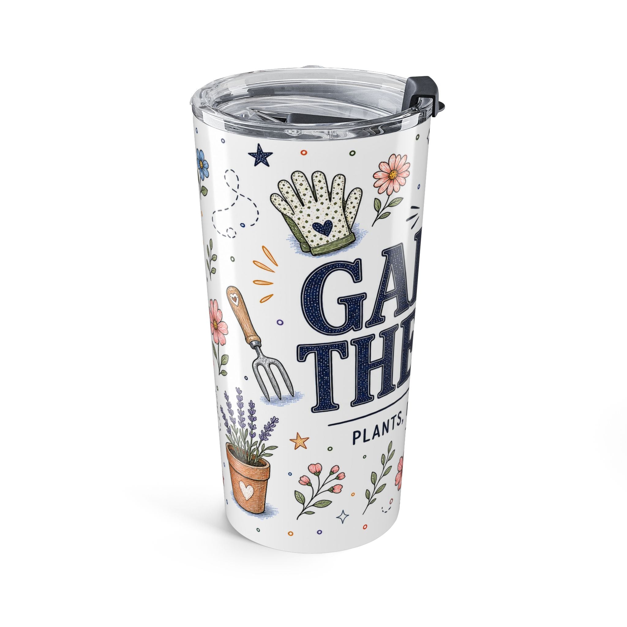 Garden Therapy 20oz Tumbler | Gardener Gift | Insulated Stainless Steel Travel Cup