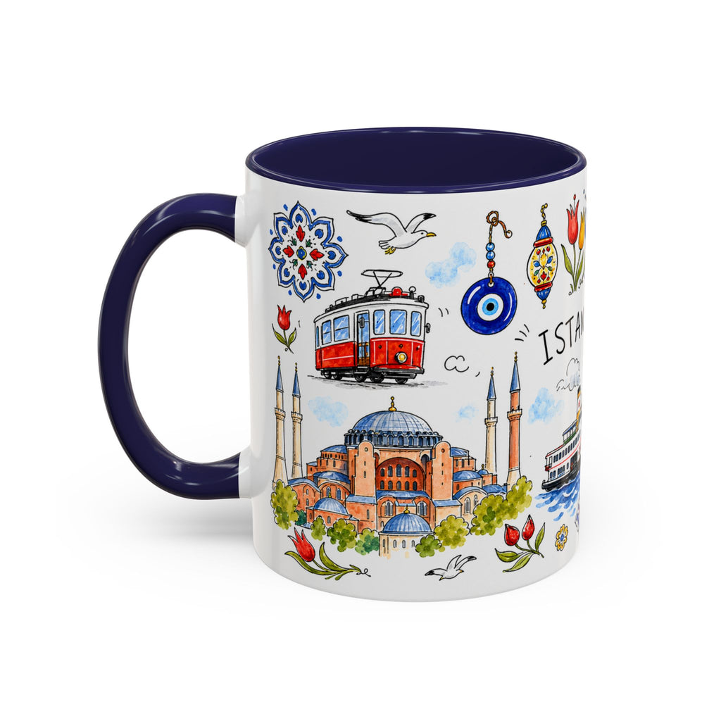 Istanbul Travel Mug | European City Souvenir Accent Coffee Mug | 11oz 15oz Ceramic Cup