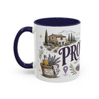 Provence Coffee Mug | Travel Destination Souvenir Gift | Accent Color Ceramic 11oz 15oz