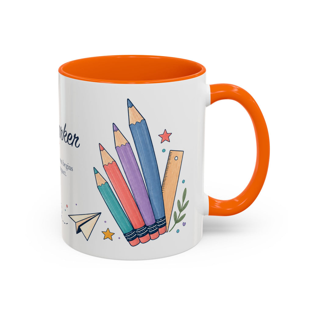 Personalized First Year Teacher Mug | Custom Name Pencil Coffee Cup