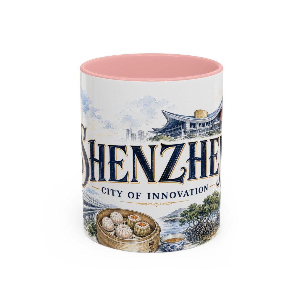 Shenzhen Coffee Mug | China Travel Souvenir | Vintage Illustrated City Gift | 11 oz 15 oz Accent Mug