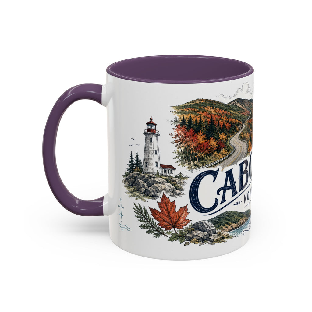 Cabot Trail Mug, Nova Scotia Travel Souvenir, Bucket List Gift, Accent Ceramic Coffee Mug 11oz 15oz