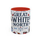 Great White North Coffee Mug | Canadian Pride Gift | Accent Color Ceramic 11oz 15oz