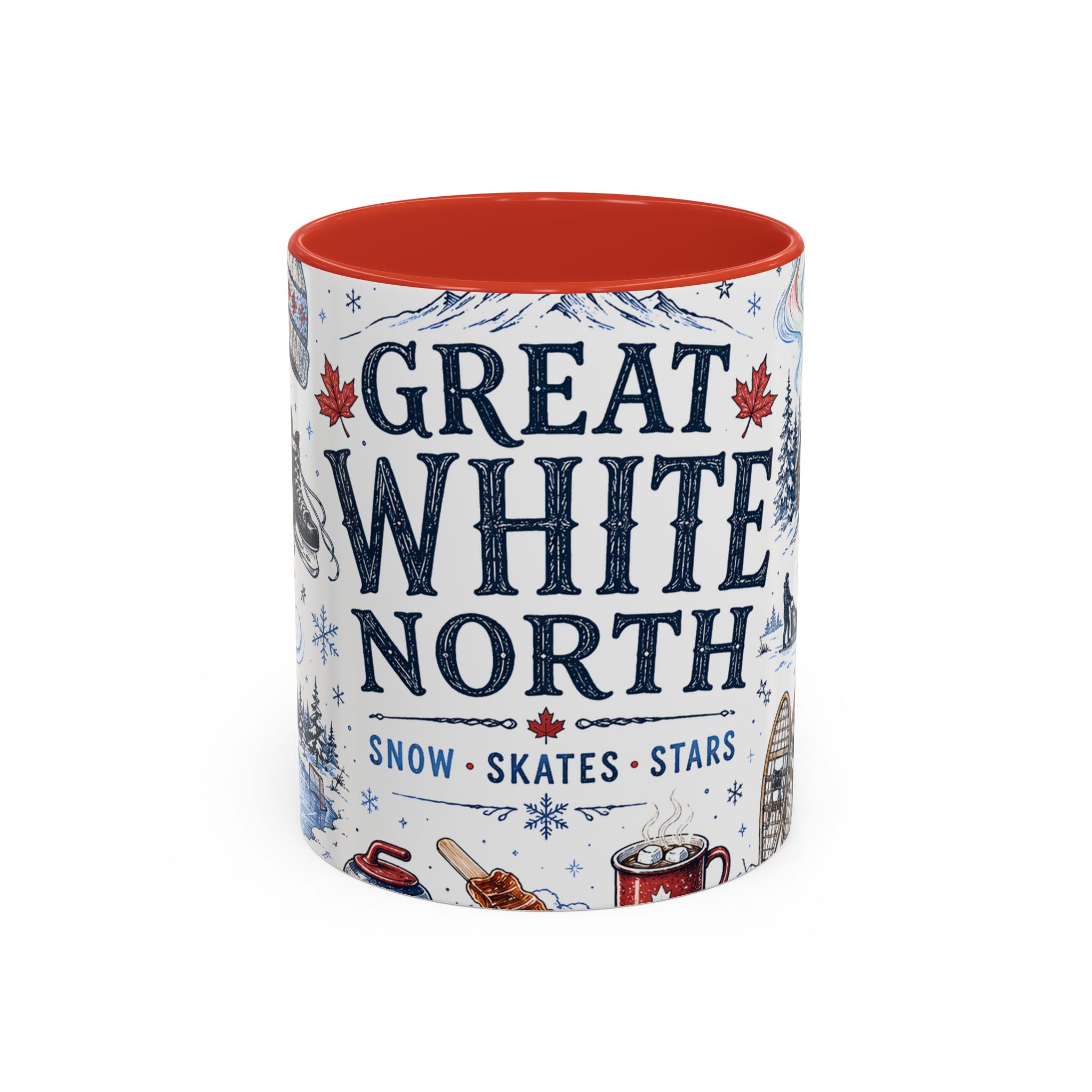 Great White North Coffee Mug | Canadian Pride Gift | Accent Color Ceramic 11oz 15oz