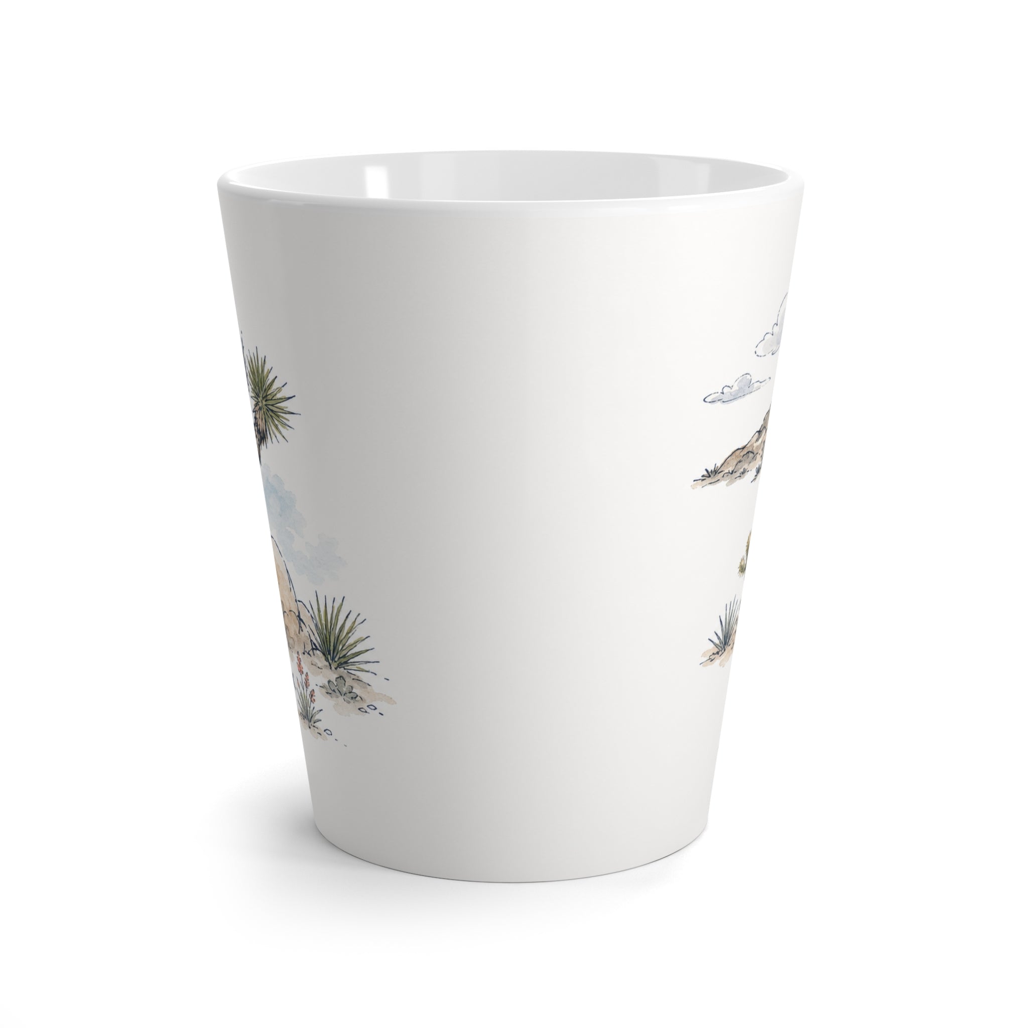 Joshua Tree National Park Latte Mug | Pastel Watercolor Nature Coffee Cup | 12 oz Travel Souvenir Gift