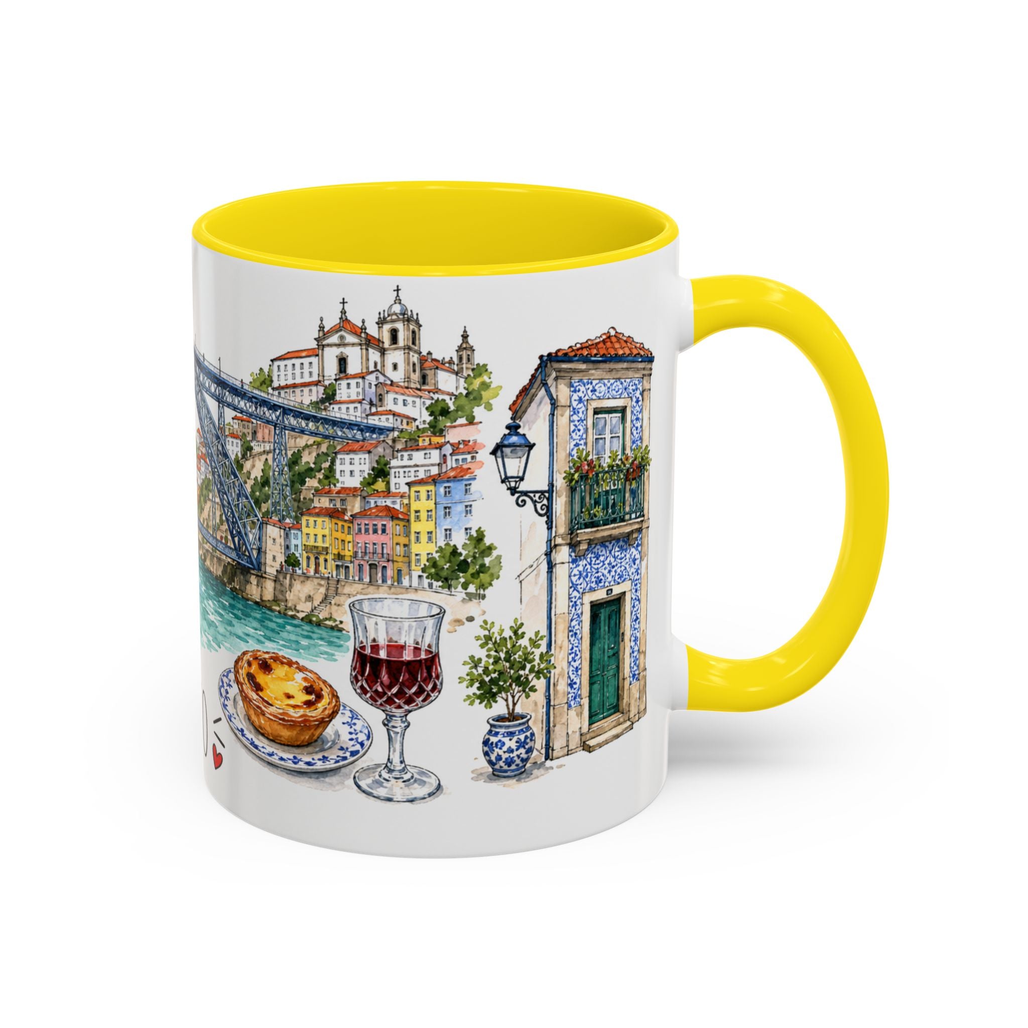 Porto Illustrated Travel Mug | City Souvenir Accent Coffee Mug | 11oz 15oz Ceramic Cup