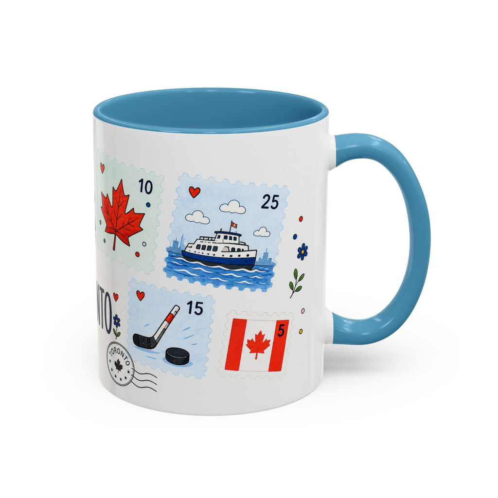Toronto Coffee Mug | Postage Stamp Collage Mug | Travel Souvenir Accent Cup 11oz 15oz