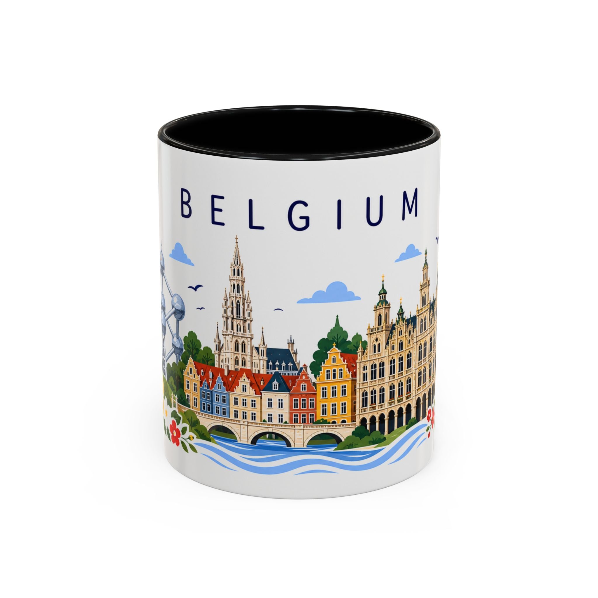 Belgium Coffee Mug | Travel Souvenir Accent Mug | Place Gift Ceramic Cup 11oz 15oz