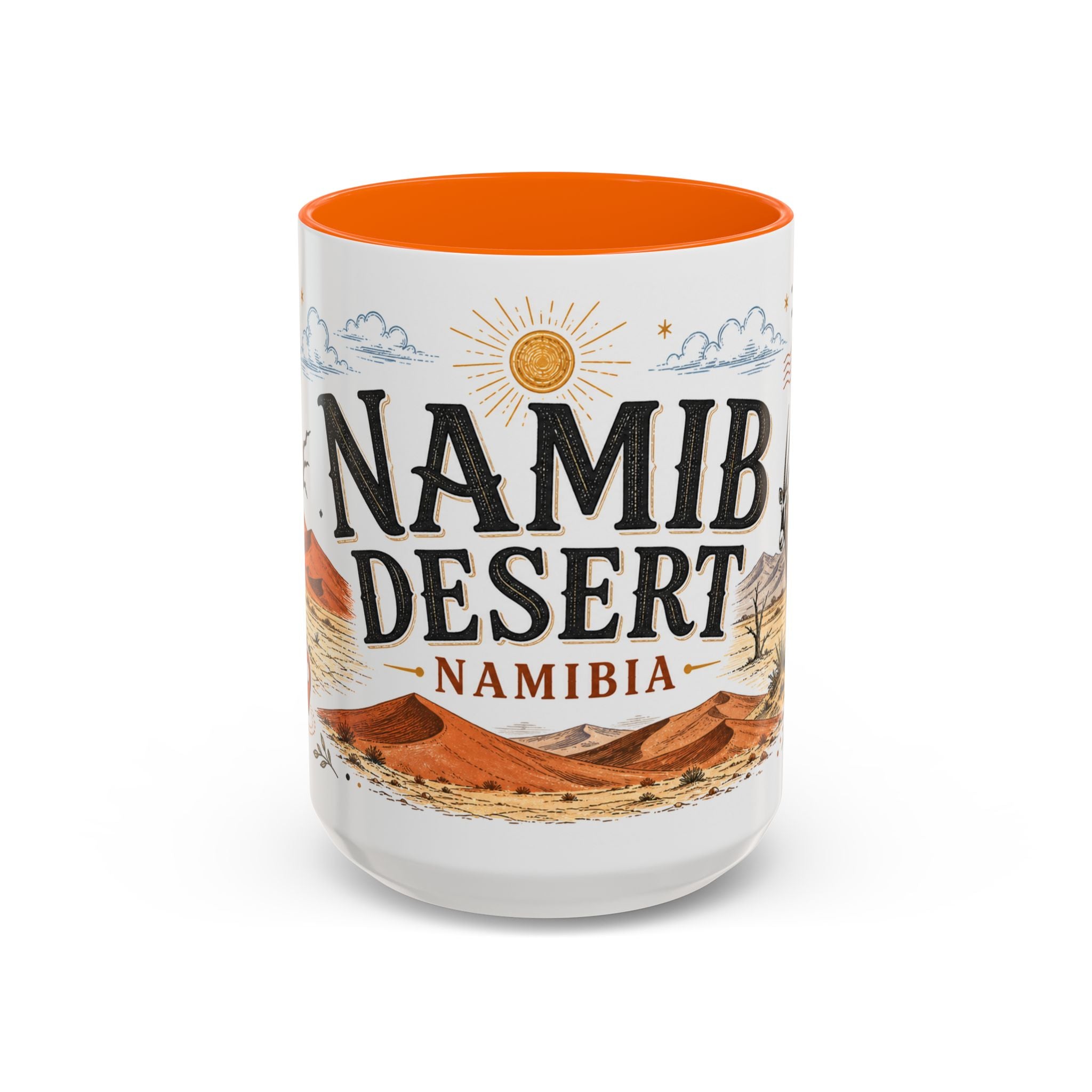Namib Desert Coffee Mug | Travel Destination Souvenir Gift | Accent Color Ceramic 11oz 15oz