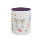 New Year Mug | Midnight Clock Toast Watercolor Celebration Gift | Accent Cup 11oz 15oz