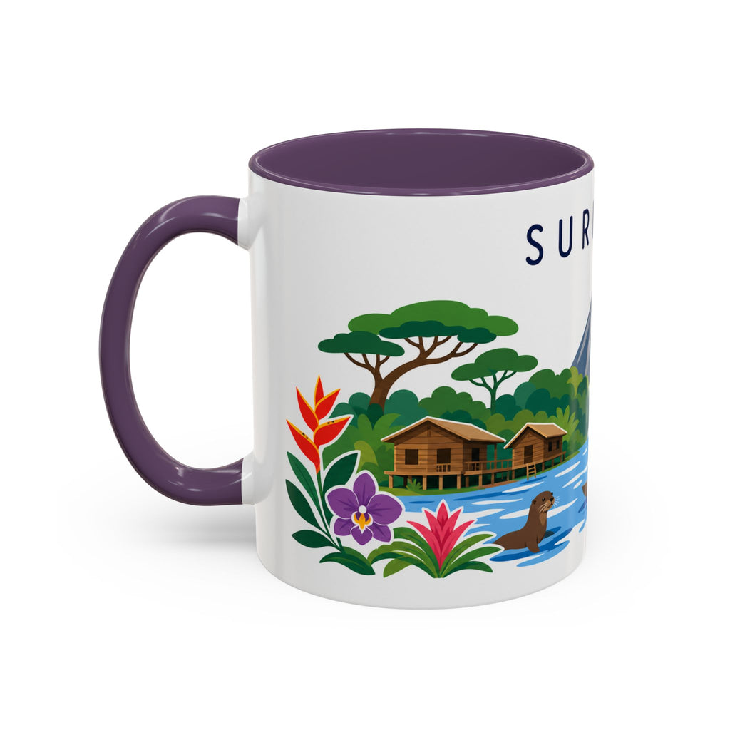 Suriname Coffee Mug | Travel Souvenir Accent Mug | Country Gift Ceramic Cup 11oz 15oz