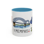 Memphis Illustrated Travel Mug | City Souvenir Accent Coffee Mug | 11oz 15oz Ceramic Cup