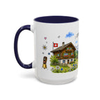 Grindelwald Illustrated Travel Mug | Switzerland Souvenir Accent Coffee Mug | 11oz 15oz Ceramic Cup