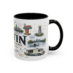 Austin Coffee Mug | Texas Souvenir City Gift | Accent Color Ceramic 11oz 15oz