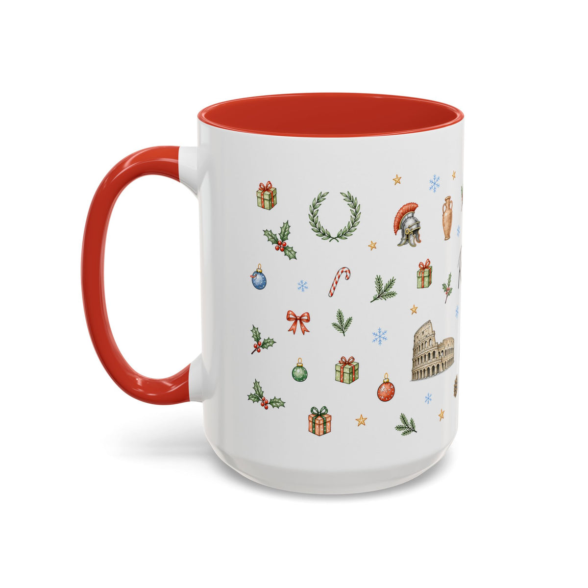 Rome Christmas Mug | Watercolor City Souvenir | Ceramic Coffee Cup