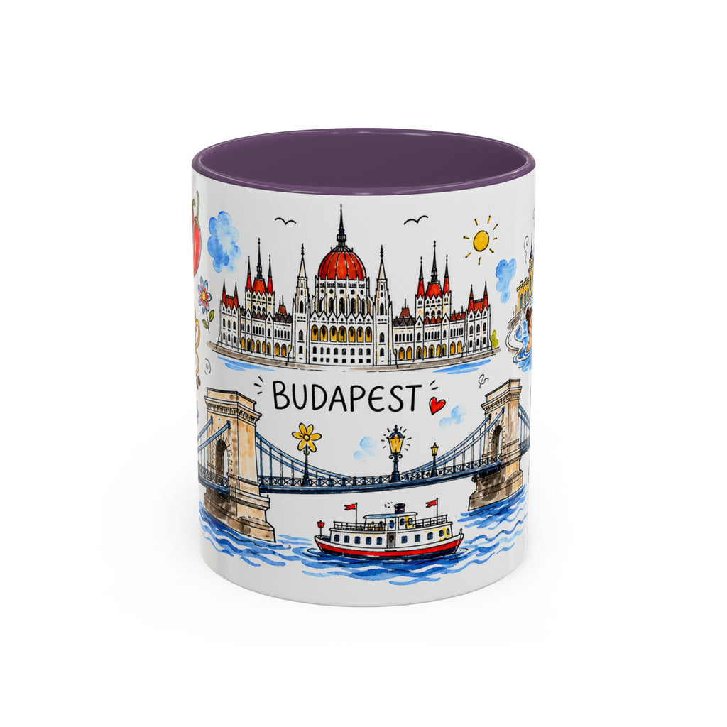 Budapest Travel Mug | European City Souvenir Accent Coffee Mug | 11oz 15oz Ceramic Cup