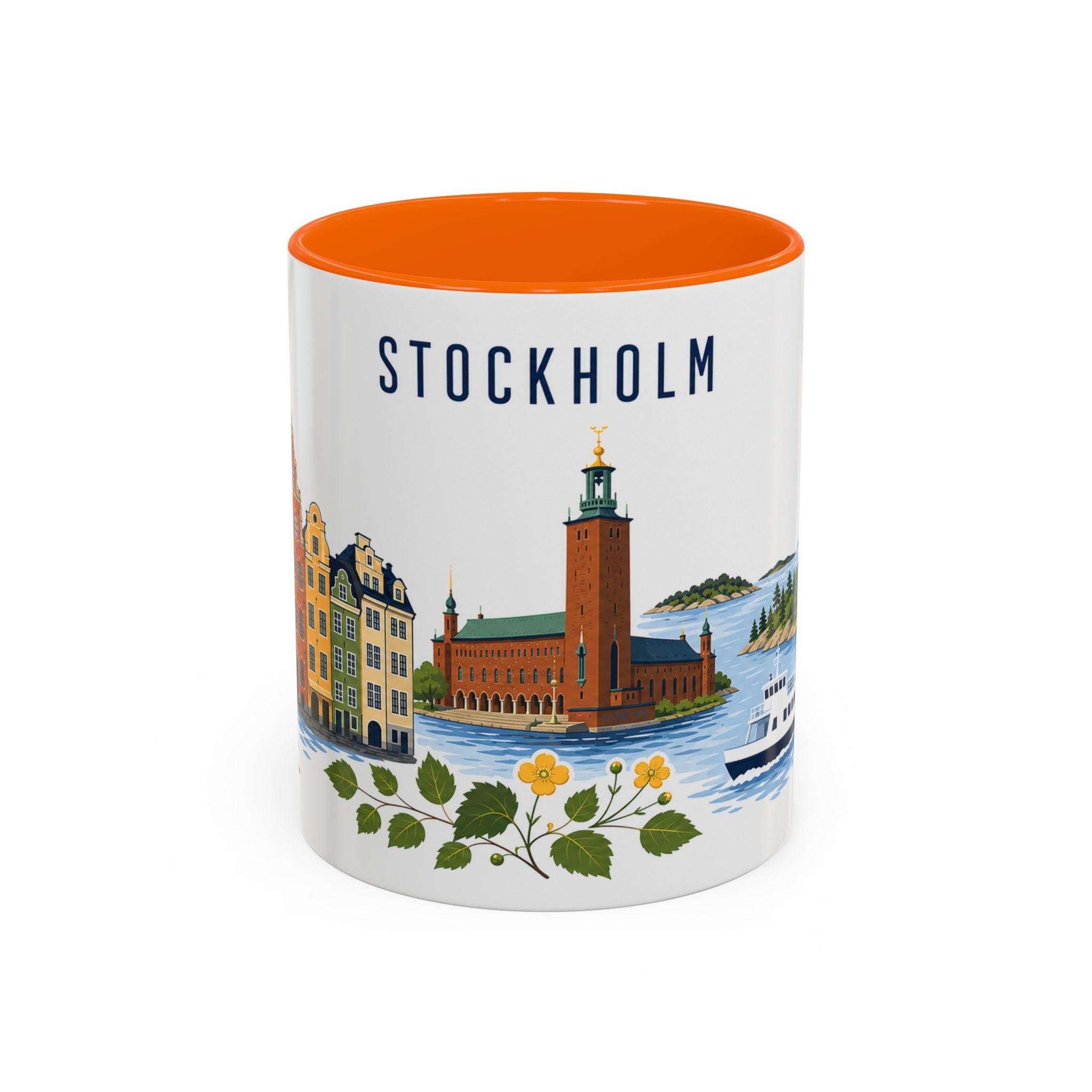 Stockholm Coffee Mug | Sweden Travel Souvenir | Porcelain Decal City Gift | 11oz 15oz Accent Mug