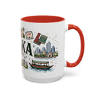 Dhaka Coffee Mug | Bangladesh Souvenir Travel Gift | Accent Color Ceramic 11oz 15oz