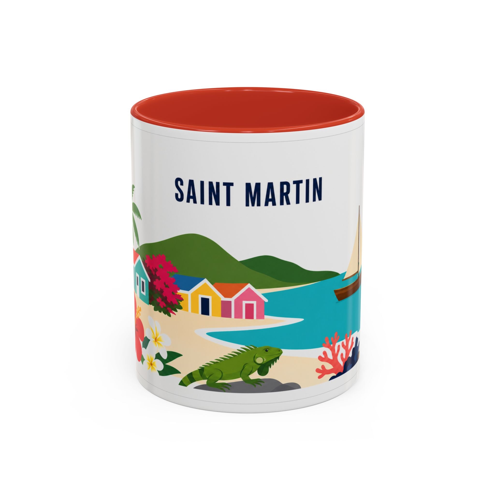 Saint Martin Coffee Mug | Travel Souvenir Accent Mug | Country Gift Ceramic Cup 11oz 15oz