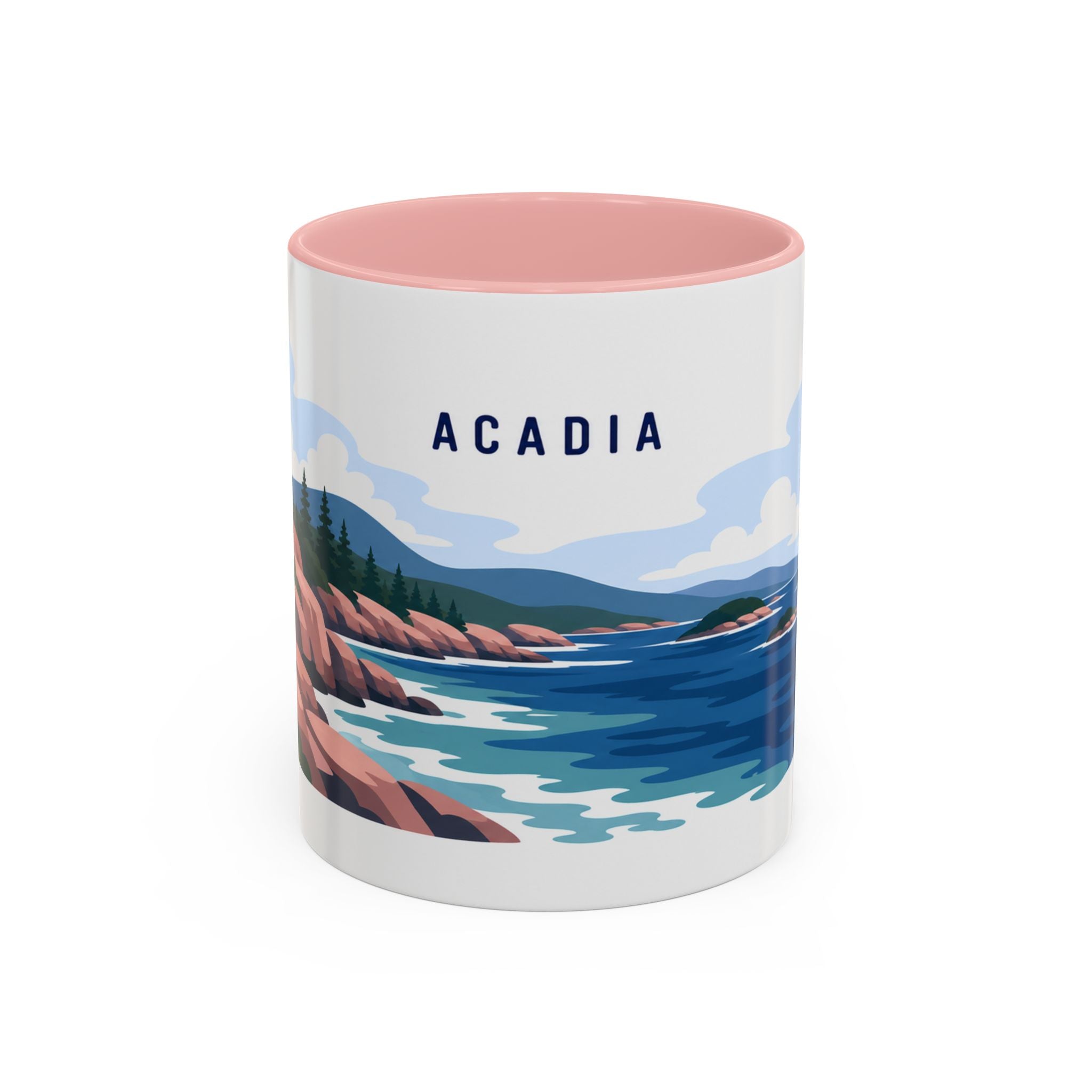 Acadia National Park Coffee Mug | Solid Color Block Park Souvenir | 11oz 15oz Accent Mug