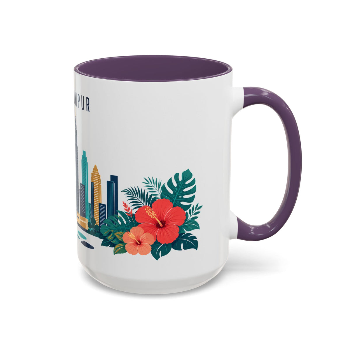 Kuala Lumpur Coffee Mug | Malaysia Travel Souvenir | Porcelain Decal City Gift | 11oz 15oz Accent Mug