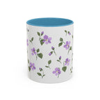 New Jersey Violet Mug, State Flower Floral Coffee Cup, 11oz Botanical Gift