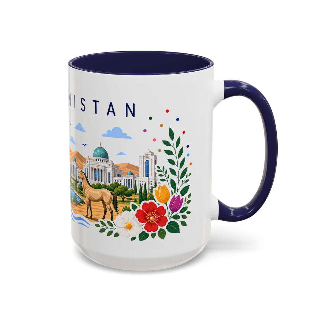 Turkmenistan Coffee Mug | Travel Souvenir Accent Mug | Place Gift Ceramic Cup 11oz 15oz