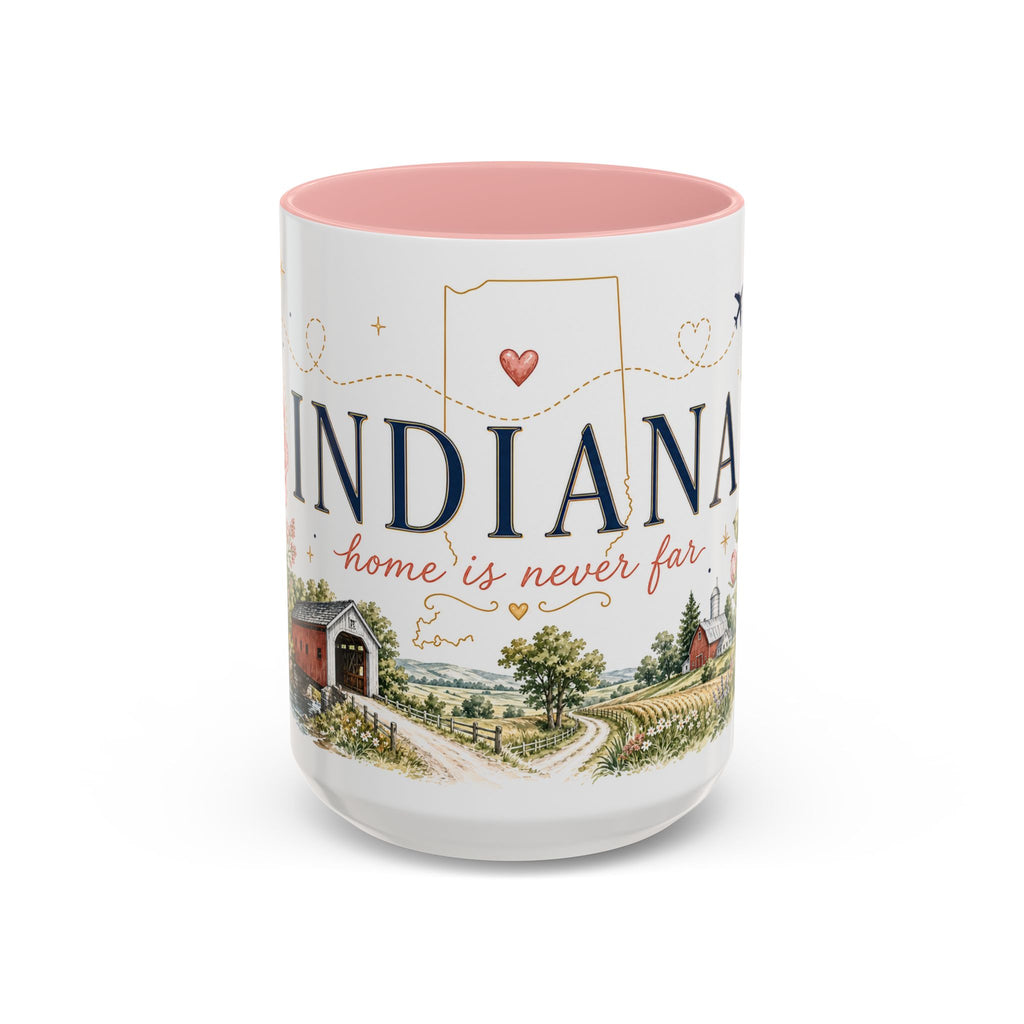 Indiana State Mug | Moving Away, Long Distance Friendship Gift | Botanical Map Accent Cup