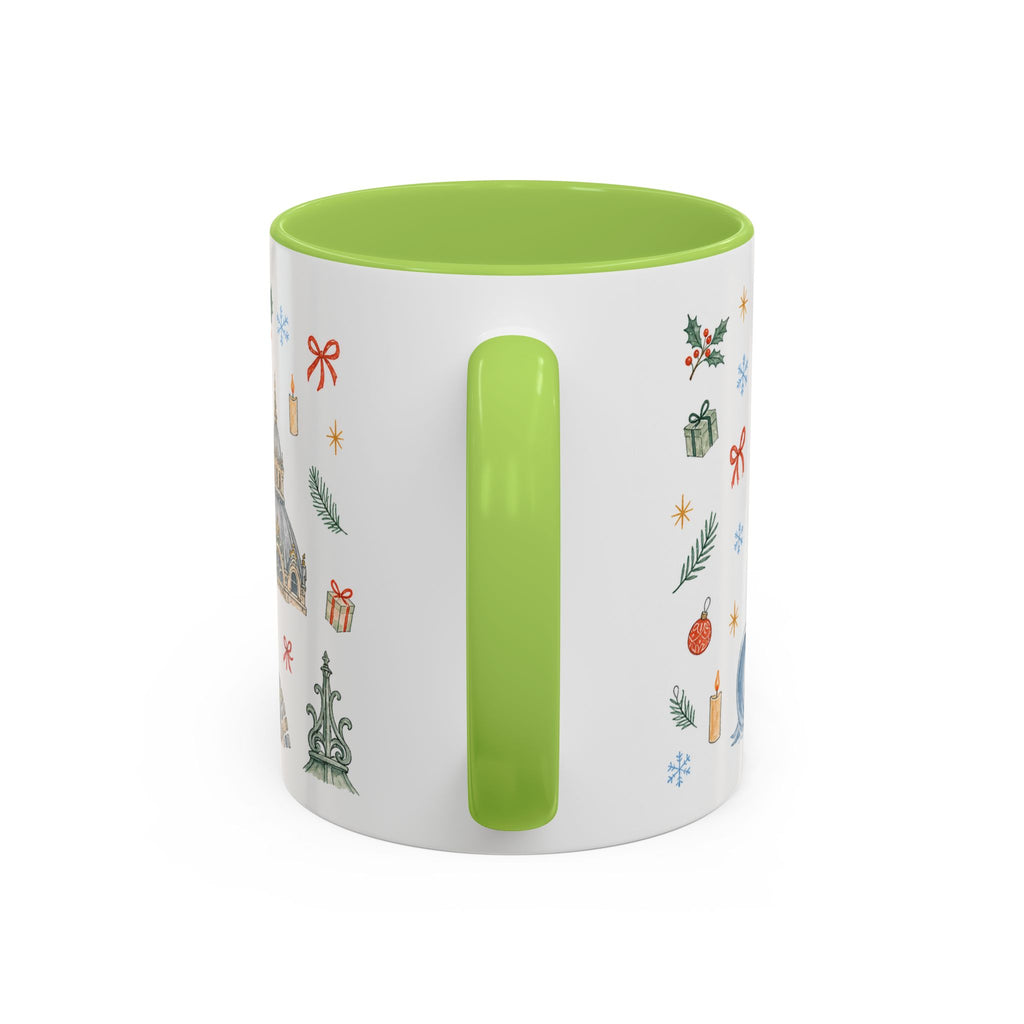 Antwerp Christmas Mug | Watercolor Travel Souvenir | Holiday Gift | Accent Ceramic Coffee Cup 11oz 15oz