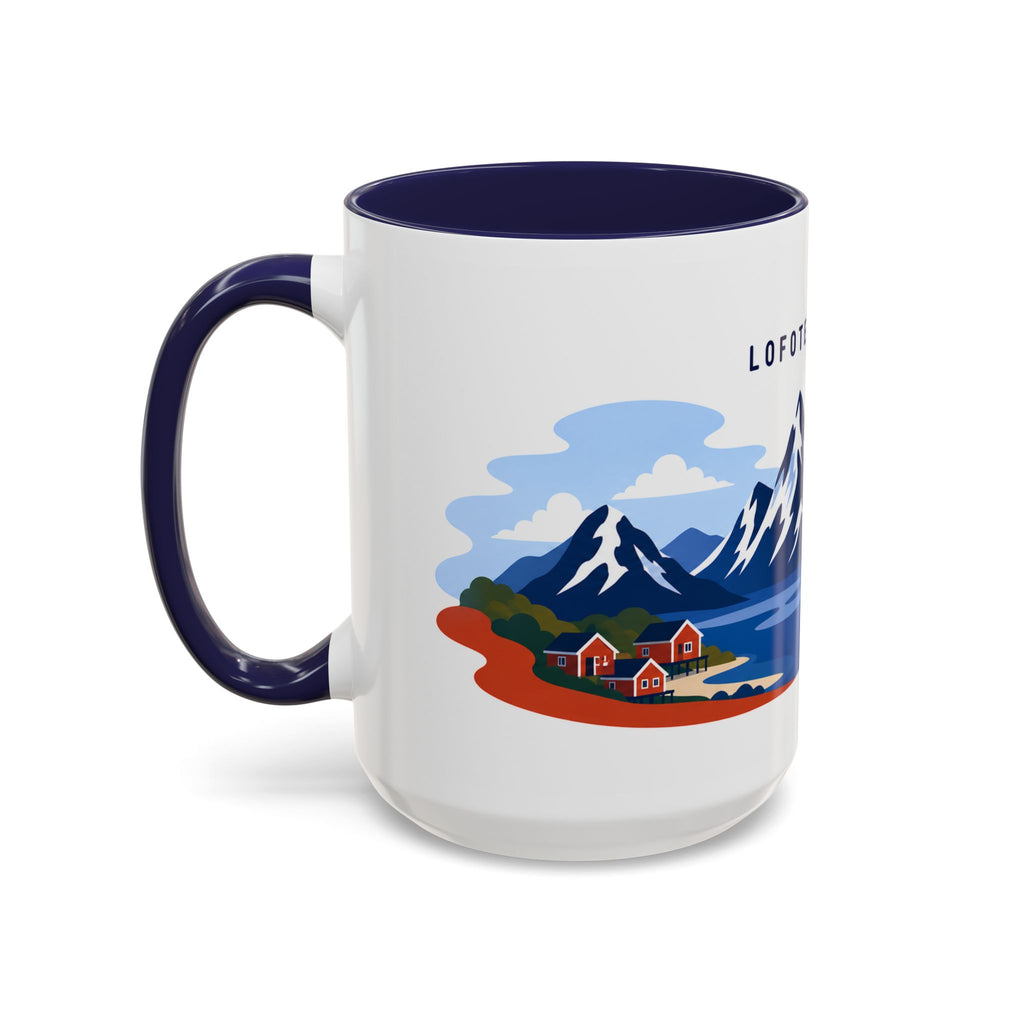 Lofoten Islands Coffee Mug | Travel Destination Souvenir Gift | Accent Color Ceramic 11oz 15oz