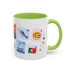 Lisbon Coffee Mug | Postage Stamp Collage Mug | Travel Souvenir Accent Cup 11oz 15oz