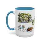 Raleigh Illustrated Travel Mug | City Souvenir Accent Coffee Mug | 11oz 15oz Ceramic Cup