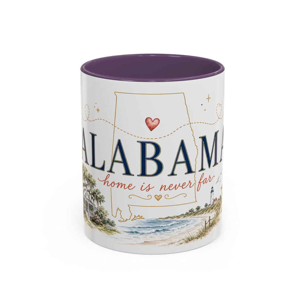 Alabama State Map Mug | Coastal Scenery, Botanical Accents, Homesick Gift