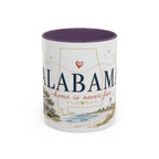 Alabama State Map Mug | Coastal Scenery, Botanical Accents, Homesick Gift