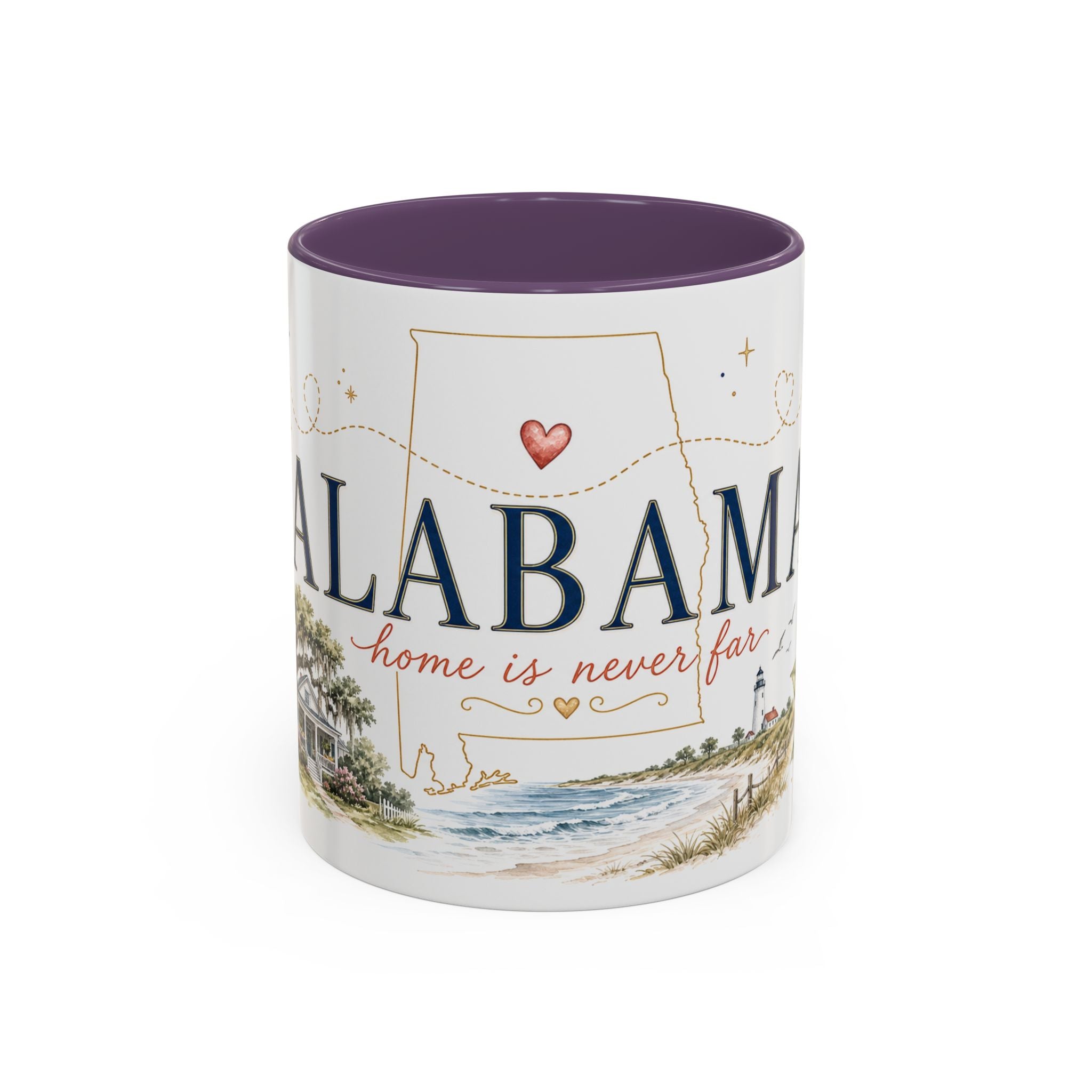 Alabama State Map Mug | Coastal Scenery, Botanical Accents, Homesick Gift