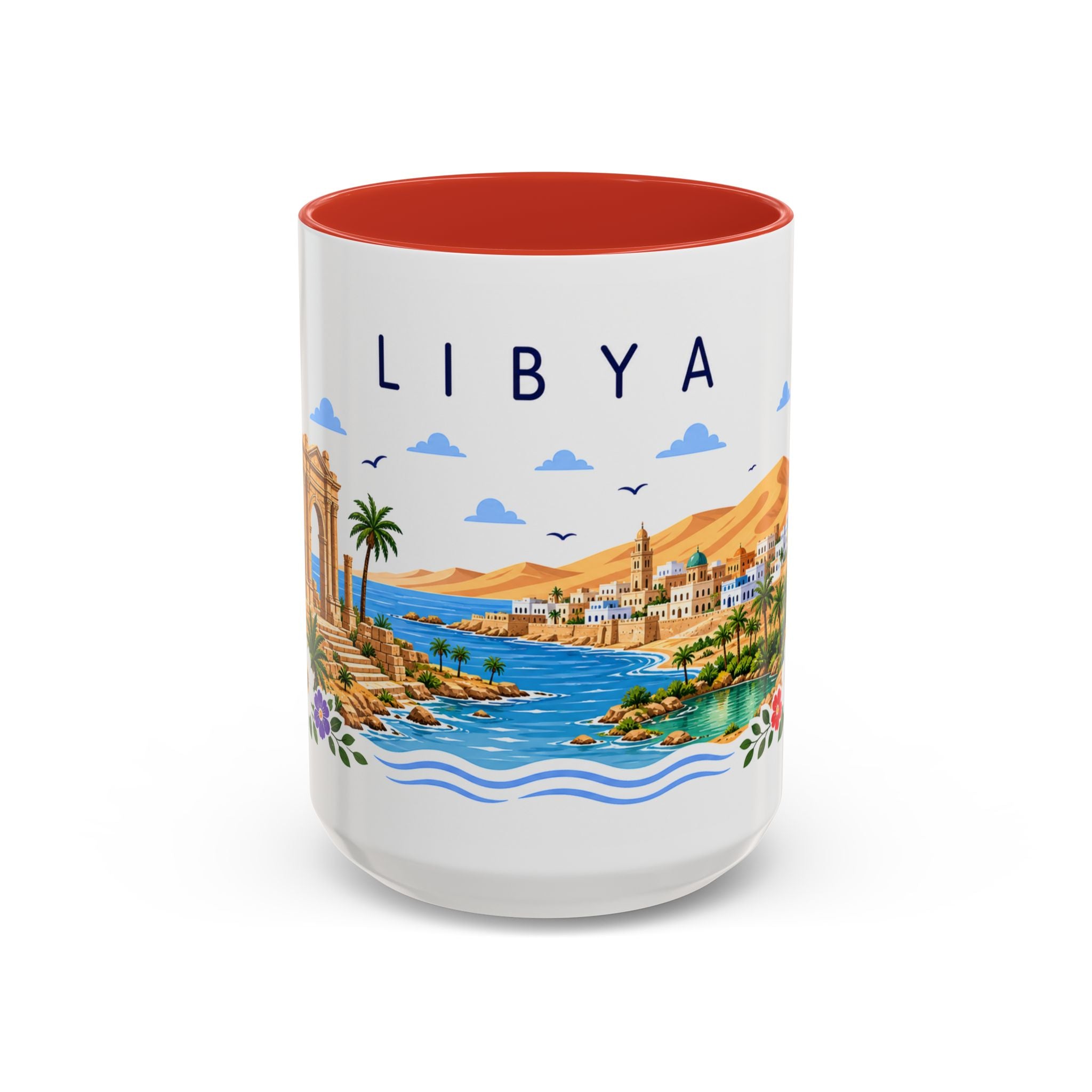 Libya Coffee Mug | Travel Souvenir Accent Mug | Place Gift Ceramic Cup 11oz 15oz