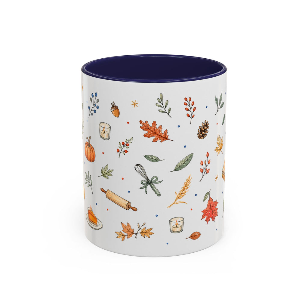 Thanksgiving Baking Mug | Watercolor Autumn Gift | Pumpkin Pie Accent Coffee Cup 11oz 15oz