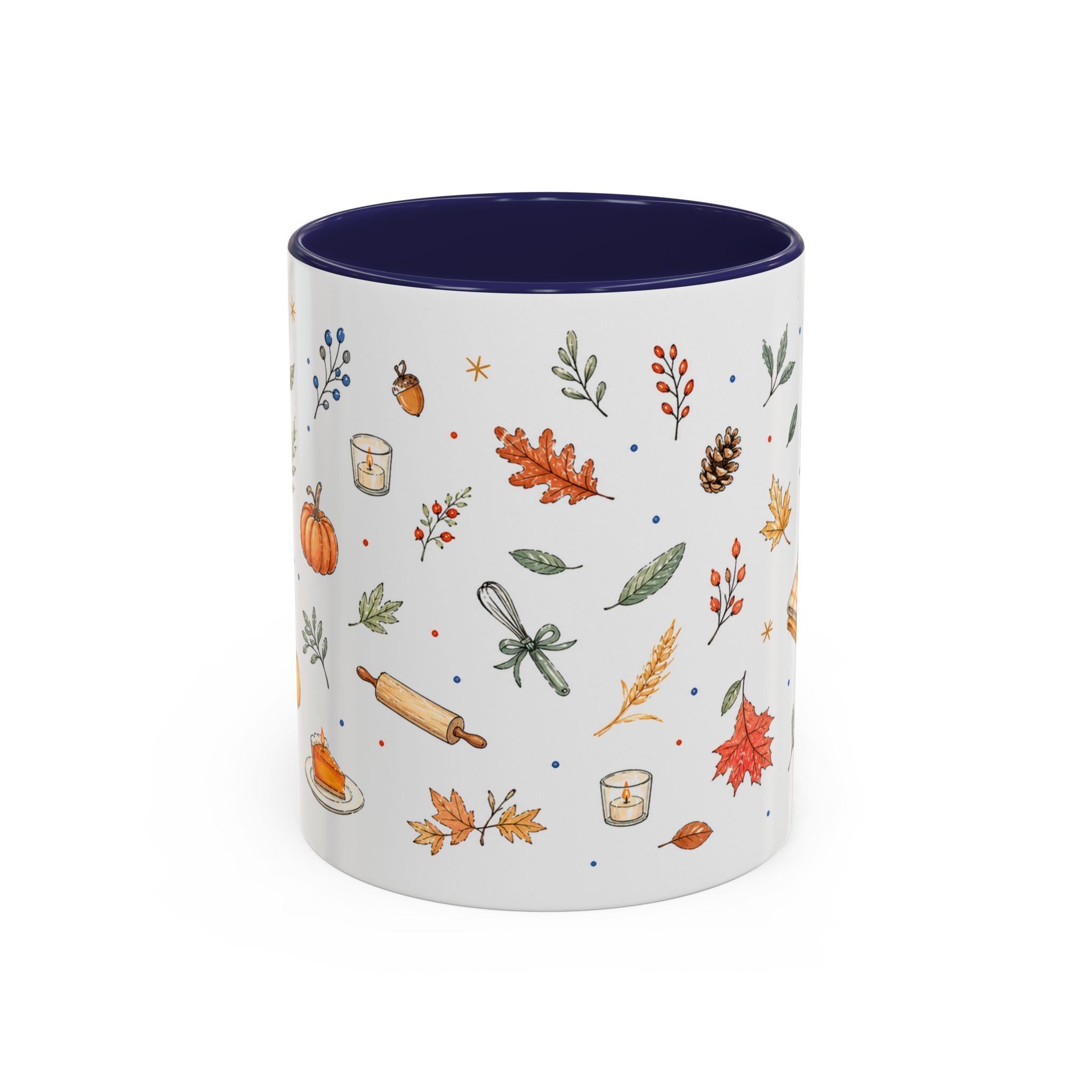 Thanksgiving Baking Mug | Watercolor Autumn Gift | Pumpkin Pie Accent Coffee Cup 11oz 15oz
