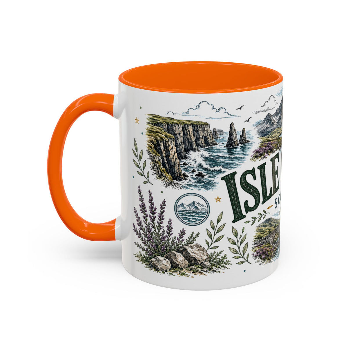 Isle of Skye Mug, Scotland Travel Souvenir, Bucket List Gift, Accent Ceramic Coffee Mug 11oz 15oz