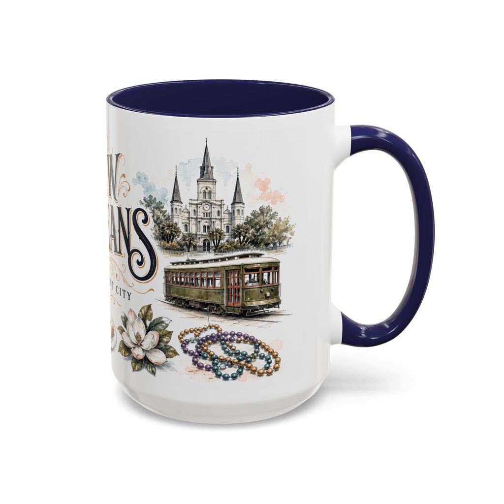 New Orleans Coffee Mug | United States Travel Souvenir | Vintage Illustrated City Gift | 11 oz 15 oz Accent Mug